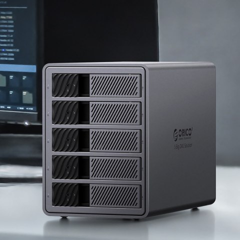 Macierz dyskowa 9858T3 z Thunderbolt 3 na 5 dysków 2.5'' / 3.5'' SATA HDD / SSD - szara Macierz dyskowa 9858T3 z Thunderbolt 3 na 5 dysków 2.5'' / 3.5'' SATA HDD / SSD - szara
