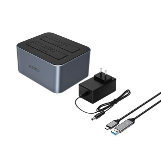 Stacja dokująca 6626C3-C-V1 z klonowaniem offline na 2 dyski 2.5'' / 3.5'' SATA HDD / SSD - szara