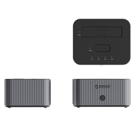 Stacja dokująca IT28E-C z funkcją klonowania na 2 dyski M.2 NVME 2.5'' / 3.5 HDD / 2.5'' SSD - szara Stacja dokująca IT28E-C z funkcją klonowania na 2 dyski M.2 NVME 2.5'' / 3.5 HDD / 2.5'' SSD - szara