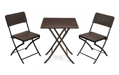 Stolik ogrodowy składany stół kawowy ratan balkon 62 cm ModernHome Stolik ogrodowy składany stół kawowy ratan balkon 62 cm ModernHome