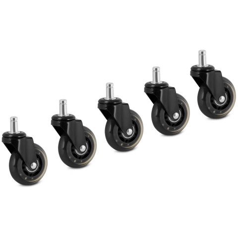 Koła kółka do fotela biurowego gamingowego śr. 63 x 23 mm - zestaw 5 szt. Koła kółka do fotela biurowego gamingowego śr. 63 x 23 mm - zestaw 5 szt.