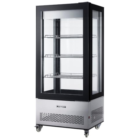 Witryna chłodnicza cukiernicza na kółkach 3 półki LED 550L Witryna chłodnicza cukiernicza na kółkach 3 półki LED 550L