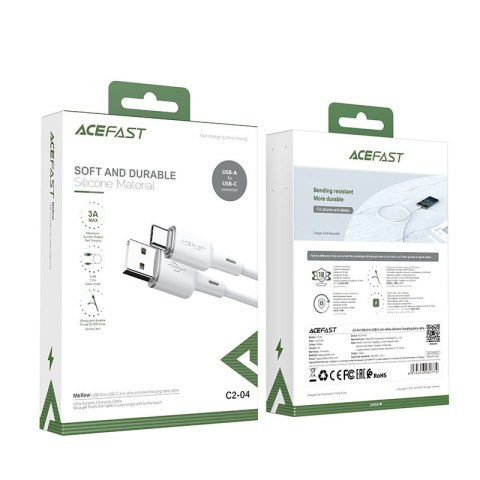 Kabel przewód USB - USB-C 3A 1.2m biały Kabel przewód USB - USB-C 3A 1.2m biały