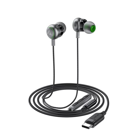 Słuchawki przewodowe L5 dokanałowe USB-C 1.2m - czarne