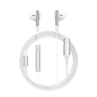 Słuchawki przewodowe z mikrofonem i pilotem USB-C 1.2m - białe