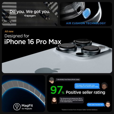 Etui case na iPhone 16 Pro Max Enzo Aramid Mag z MagSafe - czarno-srebrne Etui case na iPhone 16 Pro Max Enzo Aramid Mag z MagSafe - czarno-srebrne