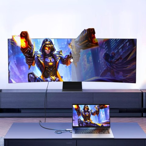 Kabel kierunkowy HDMI - DisplayPort 4K 60Hz 2m - szary