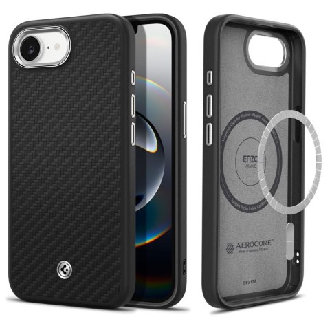 Etui case na iPhone 16e Enzo Aramid MagSafe - czarne