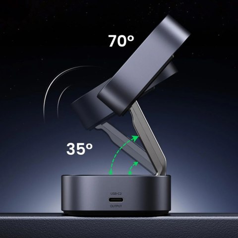 3w1 Ładowarka indukcyjna MagSafe Qi na telefon słuchawki z portem USB-C - czarna