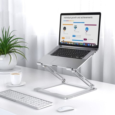 Podstawka uniwersalna rozkładana na laptop do 17'' - srebrna Podstawka uniwersalna rozkładana na laptop do 17'' - srebrna