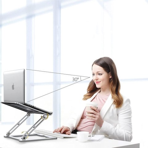 Podstawka uniwersalna rozkładana na laptop do 17'' - srebrna Podstawka uniwersalna rozkładana na laptop do 17'' - srebrna