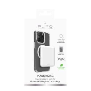 Powerbank 5000mAh USB-C MagSafe Power Mag - biały