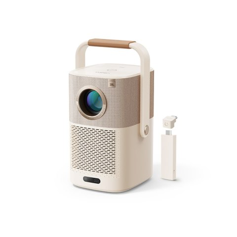 Projektor multimedialny bezprzewodowy FullHD 1080p LCD z głośnikami JBL WiFi BT T2 Plus - beżowy
